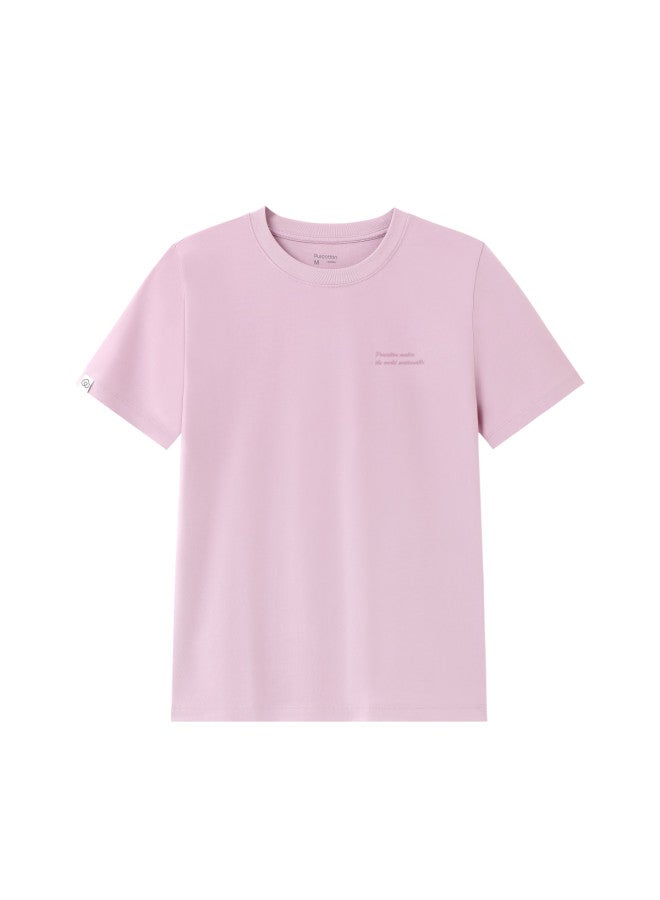 purcotton Women'S Summer Cotton Short Sleeve T-Shirt Classic Round Neck Top - Image 2