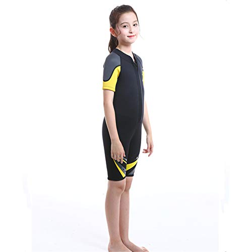 ZCCO Kids Shorty Wetsuit 2.5mm Neoprene Suit, Short Sleeve One Piece Youth Boy/Girl Suit for Swimming, Surfing, Diving Water Sports(DK-BK-L) - Image 4