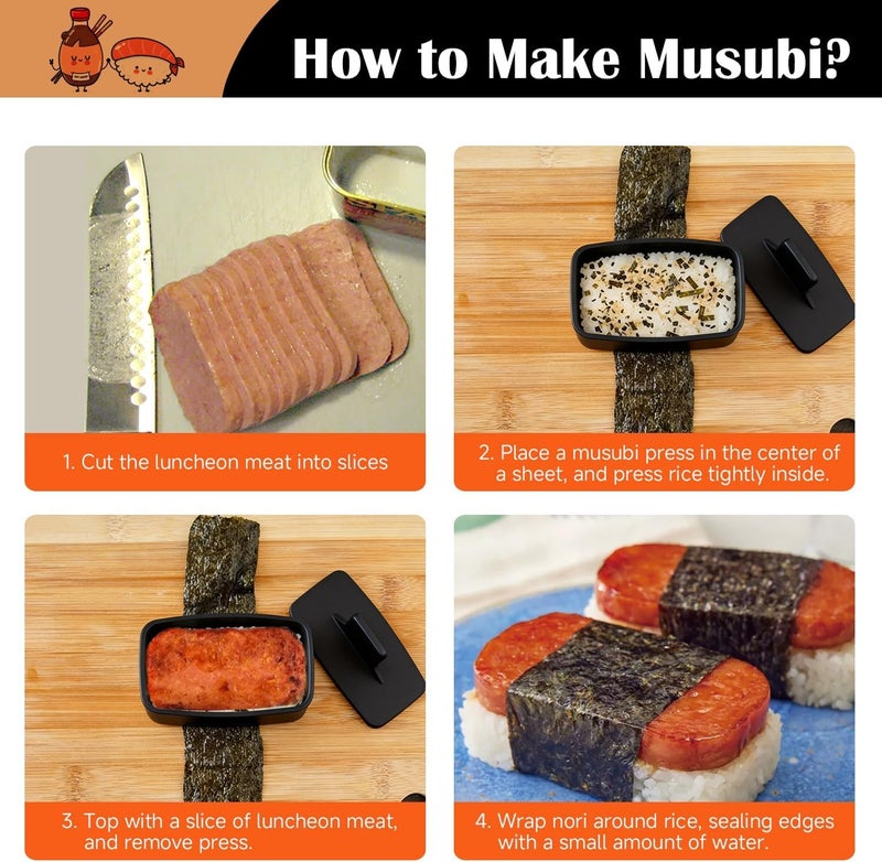SmileTools Onigiri Mold, Musubi Press Mold, Triangle Rice Ball Mold Kit, Spam Musubi Mold Kit for Home DIY Sushi and Bento - Image 5