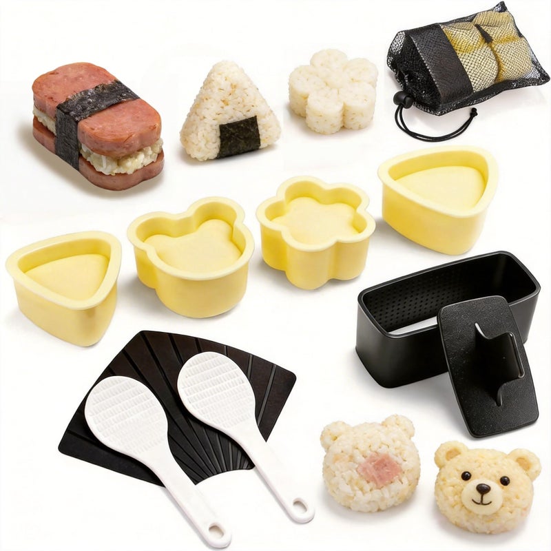 SmileTools Onigiri Mold, Musubi Press Mold, Triangle Rice Ball Mold Kit, Spam Musubi Mold Kit for Home DIY Sushi and Bento - Image 1