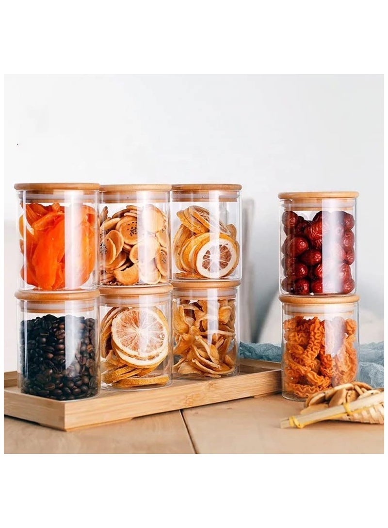 Raxoom 12 PCS Glass Jars with Bamboo Lids (9OZ) | Mini Clear Glass Airtight Spice Jars | Food Storage Containers for Home Kitchen Tea Herbs Sugar Salt Coffee Flour Herbs Grains - Image 3
