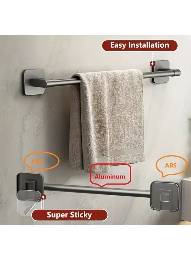 2pc Gray No Drill Heavy Duty Wall Mounted Towel Rack 19.69 Inc - Image 3
