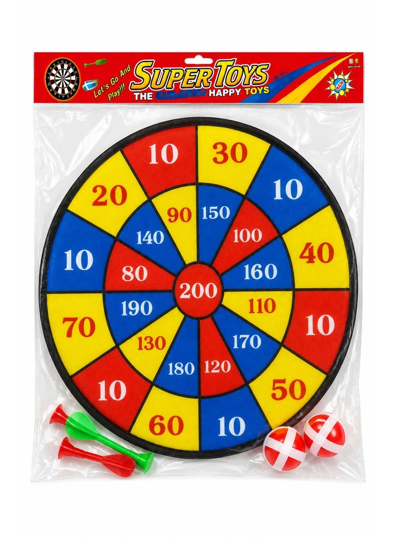 Kids Dartboard Set with 2 Suction Darts & 2 Sticky Balls – Colorful Fabric Scoring Target Board for Indoor Games, Aim & Throw Toy for Boys and Girls, Family Party & Playroom Activity - Image 3