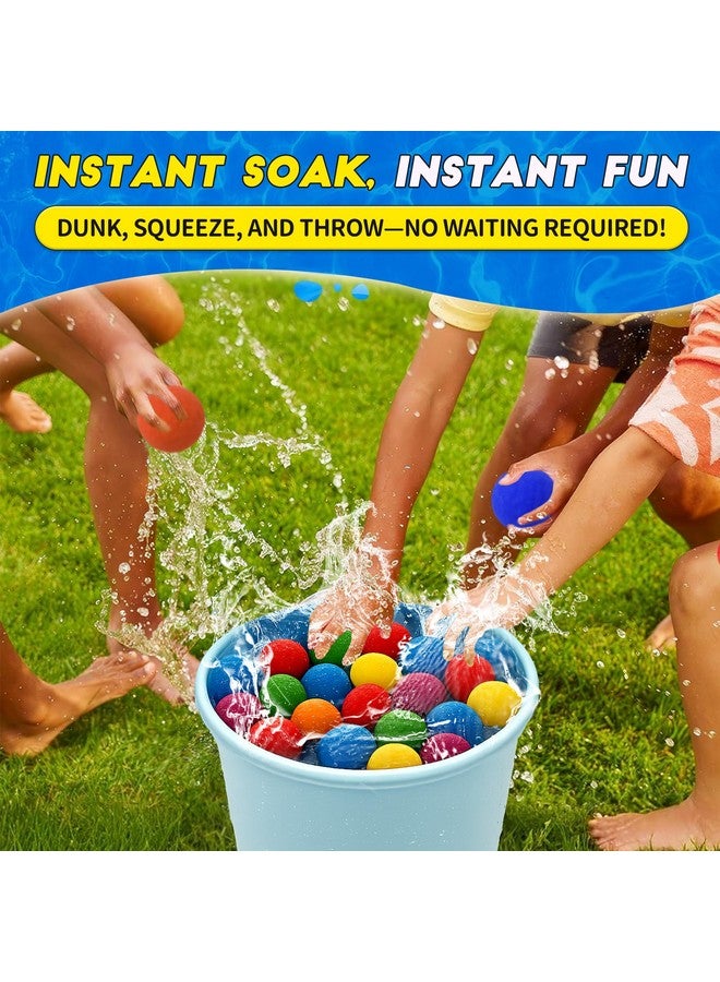 ROHSCE Reusable Water Balls for Kids, 50 PCS Soft Splash Balls Summer Outdoor Toys, Water Balloon Game for Pool Beach Party, Safe Water Fight Toys Fun Activities Yard Games - Image 5