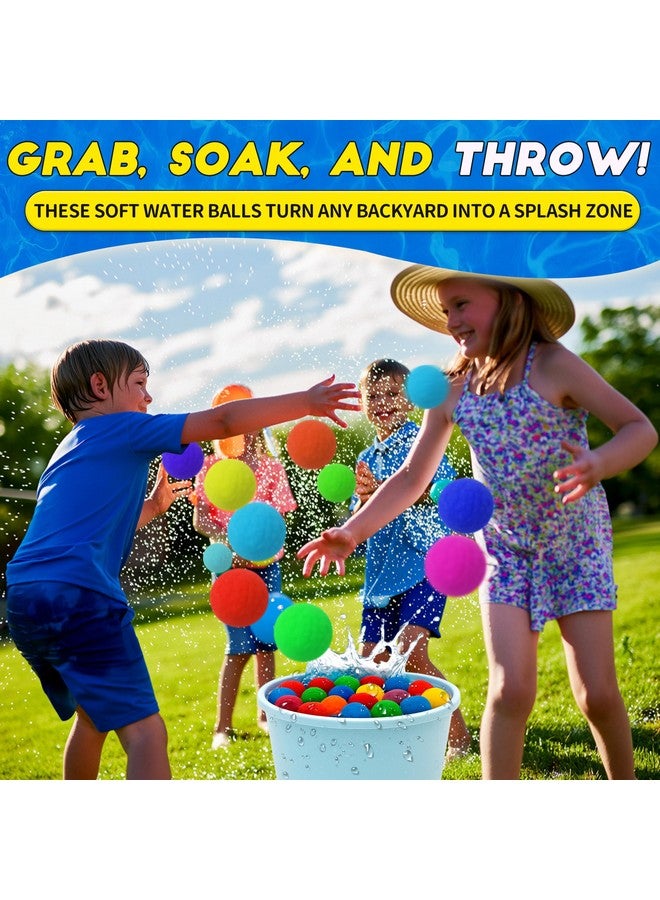 ROHSCE Reusable Water Balls for Kids, 50 PCS Soft Splash Balls Summer Outdoor Toys, Water Balloon Game for Pool Beach Party, Safe Water Fight Toys Fun Activities Yard Games - Image 2