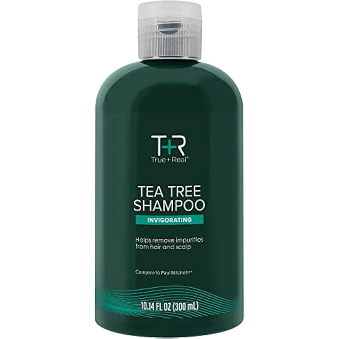 True+Real Tea Tree Shampoo, Invigorating Deep Clean Scalp Care, Refreshing Mint Scent, For All Hair Types, 10.14 oz