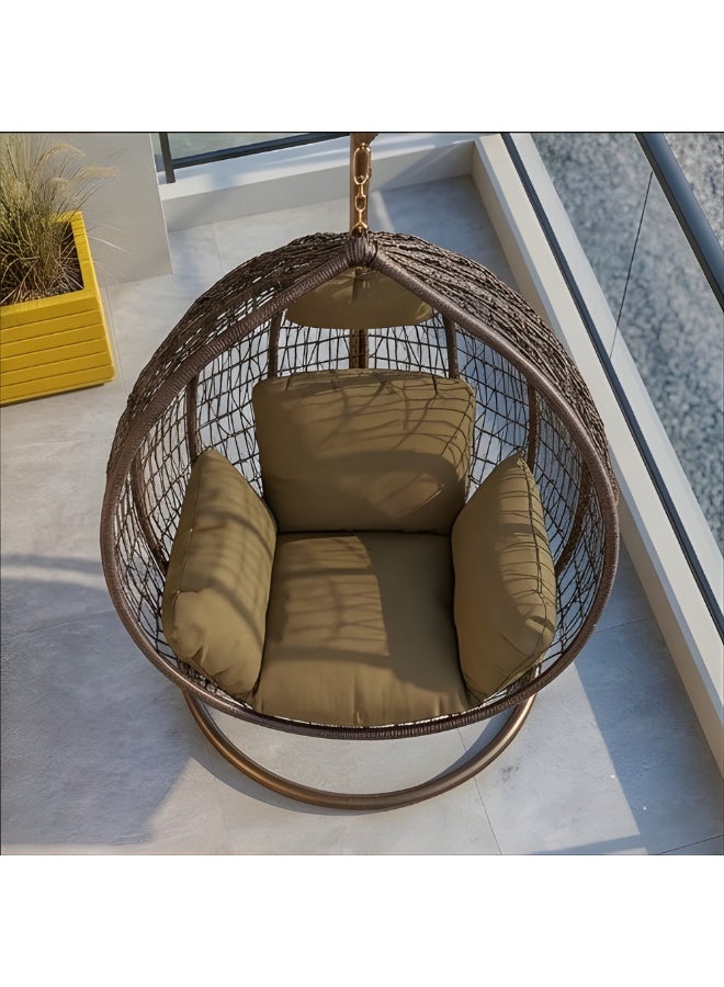 ABX HOME كرسي بيض معلق من ABX HOME للداخل والخارج مع وسائد قابلة للغسل وإطار حديدي للحديقة وغرفة المعيشة والفناء - Image 4