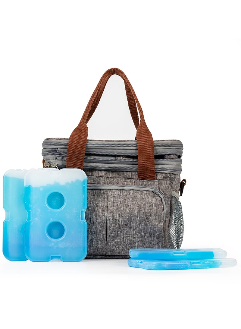 Eazy Kids مجموعة من 4 أكياس ثلج لحقائب الغداء مصنوعة من مواد خالية من مادة BPA وغير سامة - بيضاء - Image 5