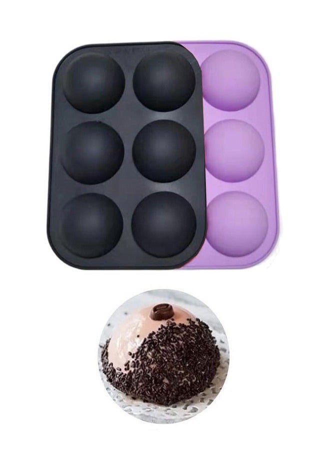 WooFree 2 Piece 6 Hole Hemisphere Silicone Dessert Mold - Image 1