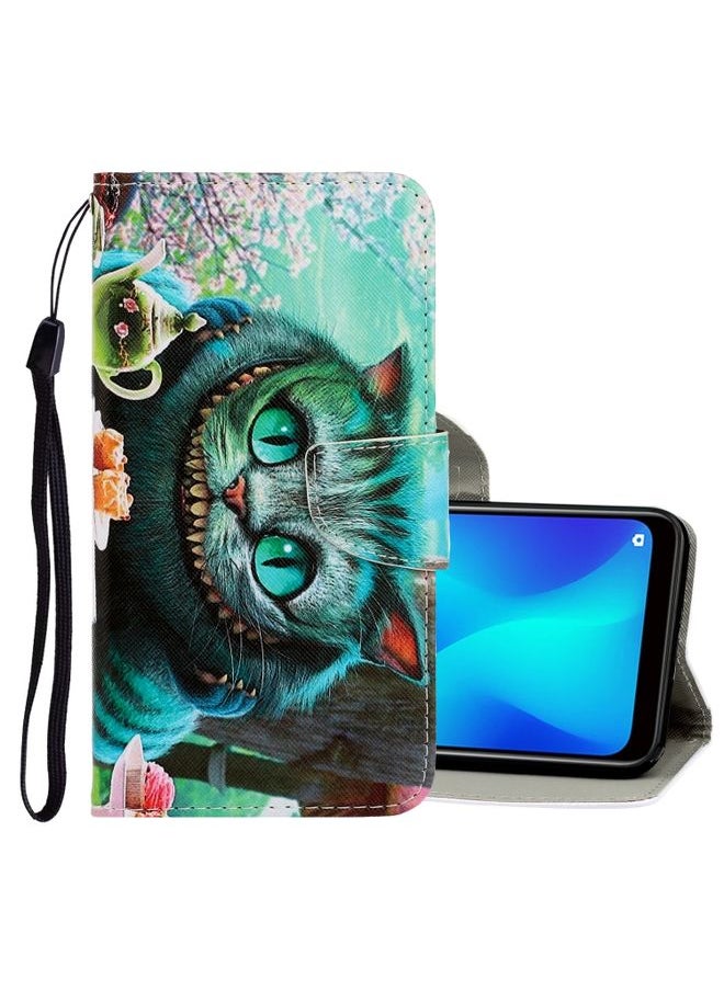 HuHa Case Cover For Realme 5 / 5i / 6i 3D Colored Drawing Horizontal Flip PU Leather Case with Holder & Card Slots & Wallet Green Eyes 