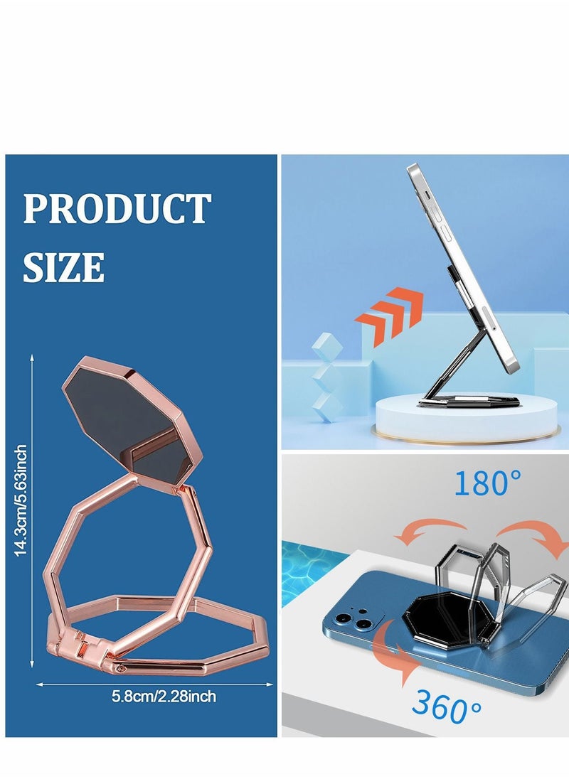 Y&D 3Pack Magnetic Mobile Phone Holder Foldable Cellphone Double Ring Kickstand 360° Rotation Cell Stand Compatible with Iphone Ipad Tablets for Desk Car Mount Back Grip  - Image 5