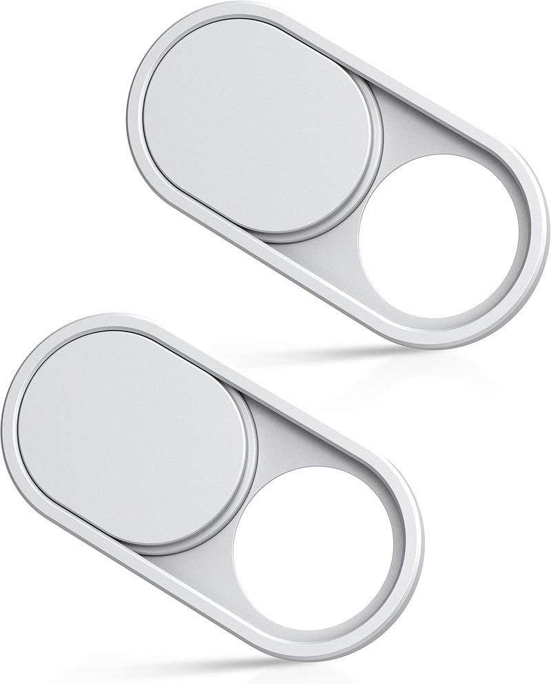 imluckies Metal Webcam Cover Slide, 0.023in Camera Cover for Laptop Computer, MacBook Pro/Air iMac iPad Tablet iPhone 8/7/6 Plus, Echo Show/Spot Web Camera Blocker Protect Your Privacy [2 Pack White] - Image 1