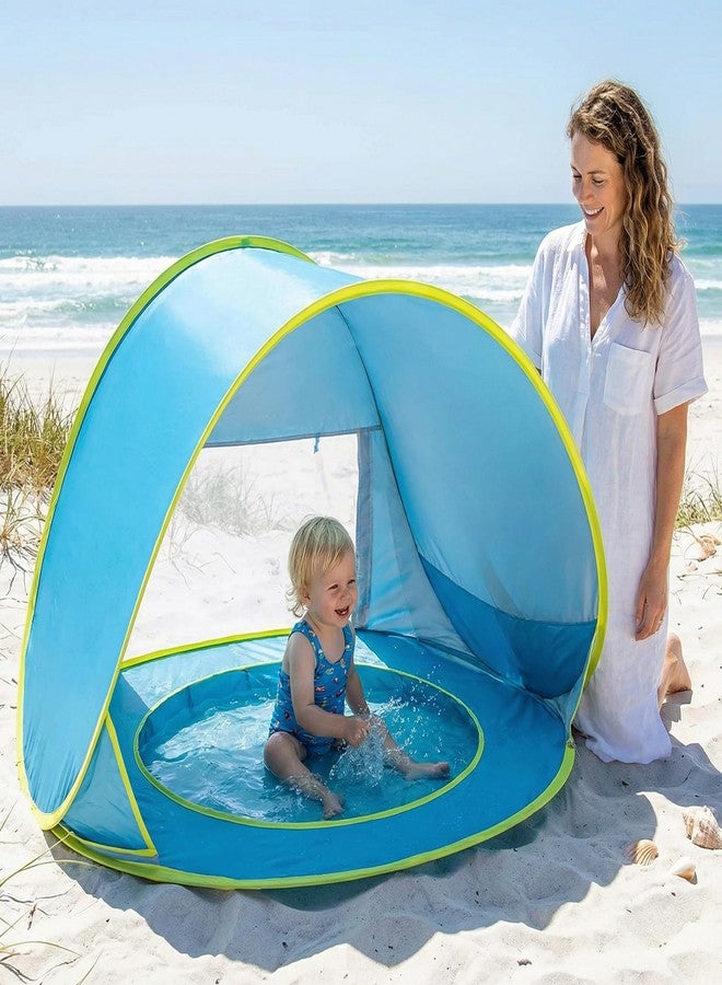 PARAROSE Outdoor Beach Tent with Built-in Kiddie Pool, UPF50+ Sun Shade Canopy, 190T Waterproof Nylon, Portable Cabana for 3-4 Person, Easy Pop Up with 4 Sturdy Poles, Beach Essentials for Family Travel - Image 2