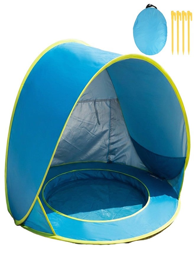 PARAROSE Outdoor Beach Tent with Built-in Kiddie Pool, UPF50+ Sun Shade Canopy, 190T Waterproof Nylon, Portable Cabana for 3-4 Person, Easy Pop Up with 4 Sturdy Poles, Beach Essentials for Family Travel - Image 1