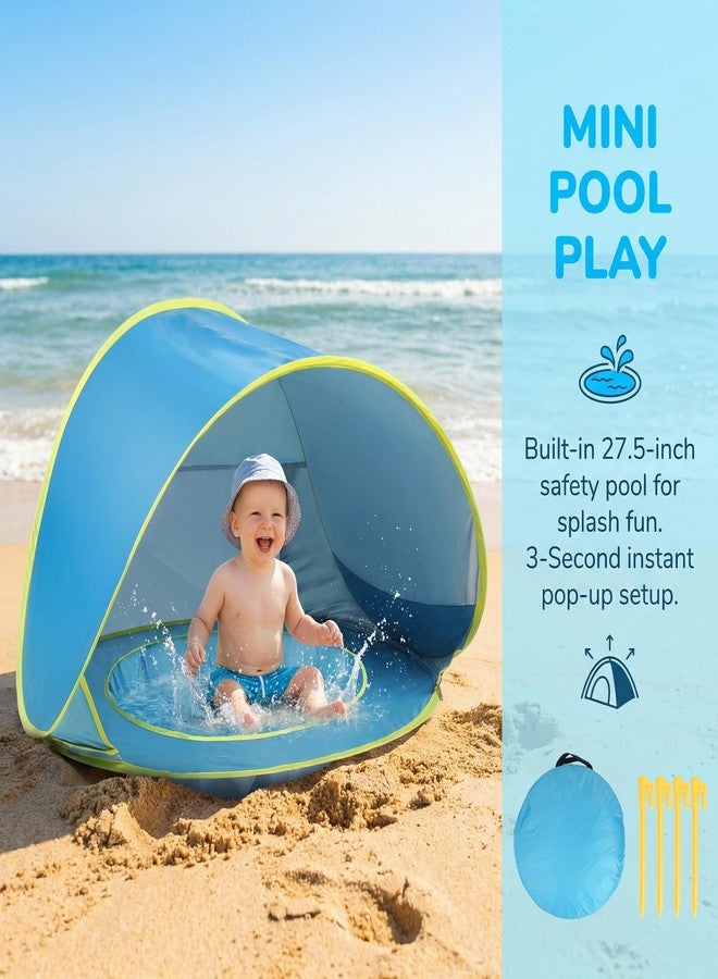 PARAROSE Outdoor Beach Tent with Built-in Kiddie Pool, UPF50+ Sun Shade Canopy, 190T Waterproof Nylon, Portable Cabana for 3-4 Person, Easy Pop Up with 4 Sturdy Poles, Beach Essentials for Family Travel - Image 5