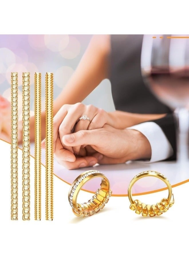 Gold Loose Ring Size Adjuster Set – 4 Pieces with 4 Sizes – Transparent Gold Silicone Anti-Slip Ring Guards for Secure Fit – Adjustable Tools to Resize Oversized Rings Without Permanent Alteration – Comfortable, Invisible, and Safe for Daily Wear – Perfect for Engagement, Wedding, and Everyday Rings for Women and Men - Image 2