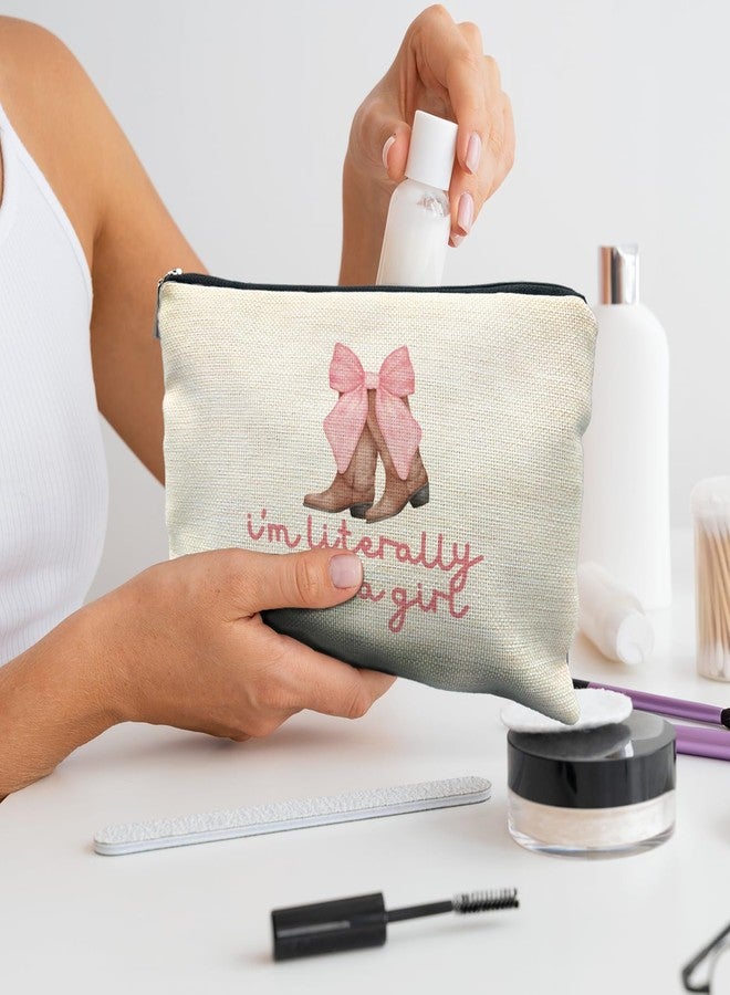 RYYCDOI حقيبة مكياج غربية وردية من RYYCDOI، حقيبة مكياج راعية بقر، حقيبة مستحضرات تجميل وردية مزينة بفيونكة، هدايا غربية للنساء، هدايا راعية بقر، حقيبة مكياج أنيقة، حقيبة مكياج كلاسيكية، مستلزمات راعية بقر، حقيبة بسحاب غربية - Image 4