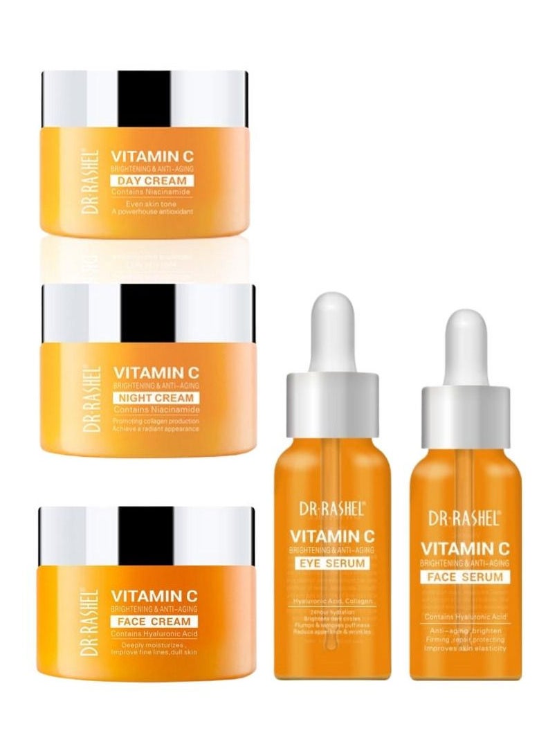 DR. RASHEL Dr. Rashel Vitamin C Whitening Serum, Acid Vitamin C Eye Serum, day cream and night cream (set of 5)  - Image 1
