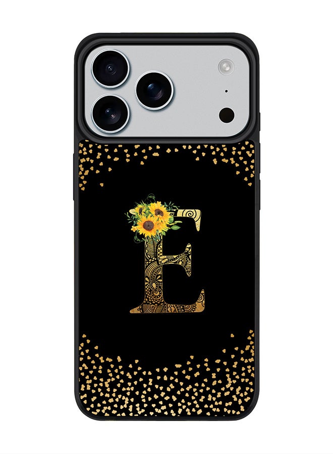 Stylizedd iPhone 17 Pro Max Case, [Compatible with MagSafe] Slim Magnetic cover Phone Case iPhone 17 Pro Max -Custom Floral Monogram - E ( Black ) - Image 1