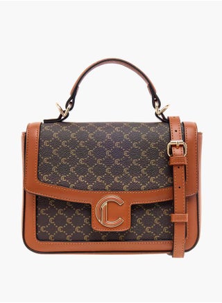 Women Monogram Print Crossbody Bag with Flap Closure and Strap - pzsku/Z463F4039071FC4C8B1B7Z/45/_/1727429172/f4e29a55-800b-4b81-aad7-c50ddab3c38b