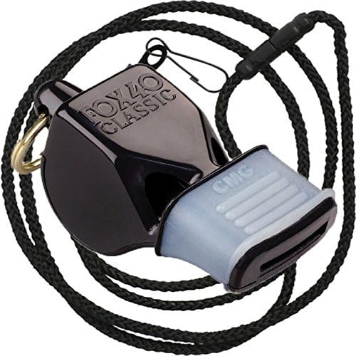 FOX40 Fox 40 Classic Cushion Mouth Group Sports and Safety Loud Referee Coach Whistle with Lanyard Black 2 Pack - Image 2