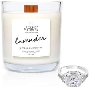 Jackpot Candles Lavender Candle with Ring Inside (Surprise Jewelry Valued at $15 to $5,000) Ring Size 5 