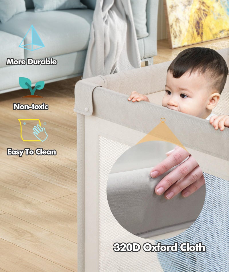 Mloong Baby Playpen with Mat, 59x59 Inches Extra Large Playpen for Babies and Toddlers, Indoor & Outdoor Activity Center, Safety Baby Fence - Image 5