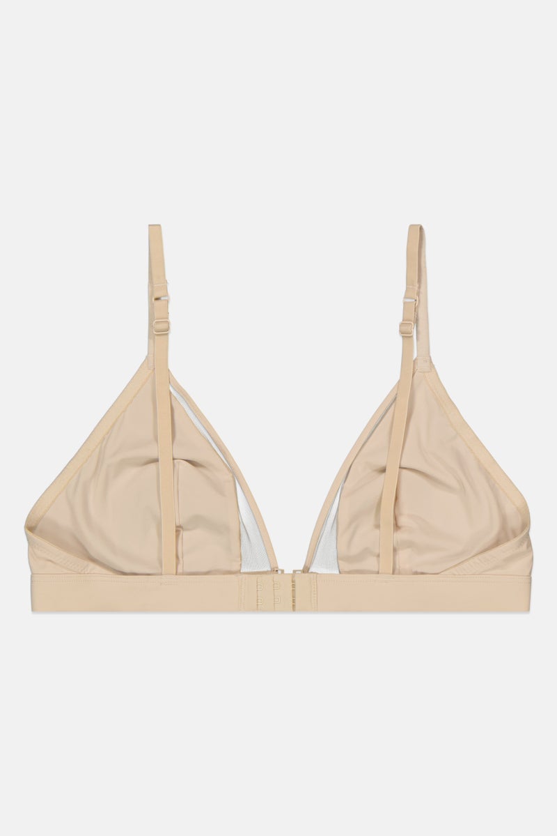 Etam Women Non Padded Wireless Triangle Bra, Beige - Image 2