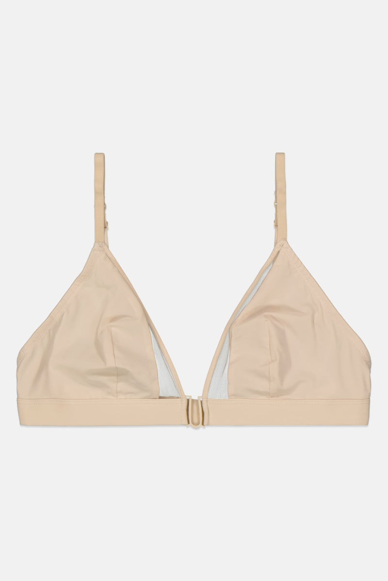 Etam Women Non Padded Wireless Triangle Bra, Beige - Image 1