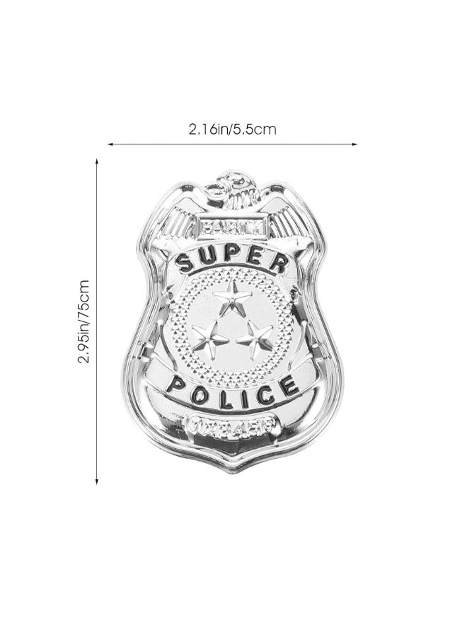 Yardwe - Yardwe 2Pcs Police Badge Halloween Cop Cosplay Costume Accessory Role Play Dress Up Prop for Birthday Party Favors Gifts - Image 1