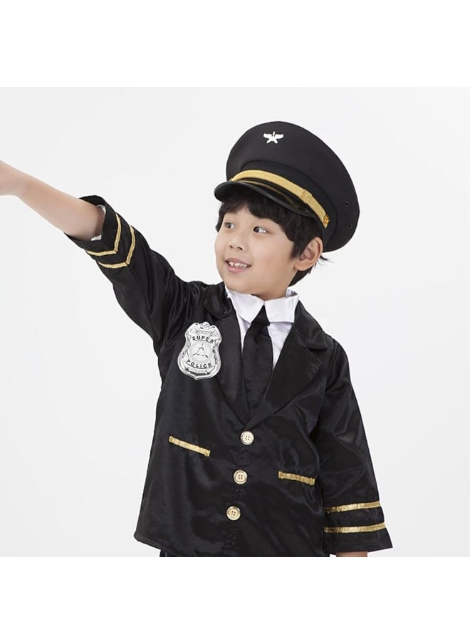 Yardwe - Yardwe 2Pcs Police Badge Halloween Cop Cosplay Costume Accessory Role Play Dress Up Prop for Birthday Party Favors Gifts - Image 1