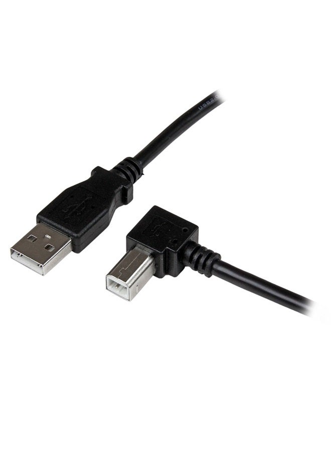 StarTech .com 2m USB 2.0 A to Right Angle B Cable Cord - 2 m USB Printer Cable - Right Angle USB B Cable - 1x USB A (M), 1x USB B (M) (USBAB2MR) - Image 1