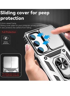 erorex Case For Samsung Galaxy S23+ 5G Sliding Camshield Holder Phone Case Silver  - Image 4