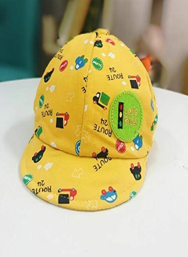 Ziory Cotton 1Pcs Yellow Baby Kid Boy Girl Snapback Cartoon Printing Toddler Infant Hat Little Car Baseball Beret Cap Baby Girls and Baby Boys (6-12 Months) - Image 2