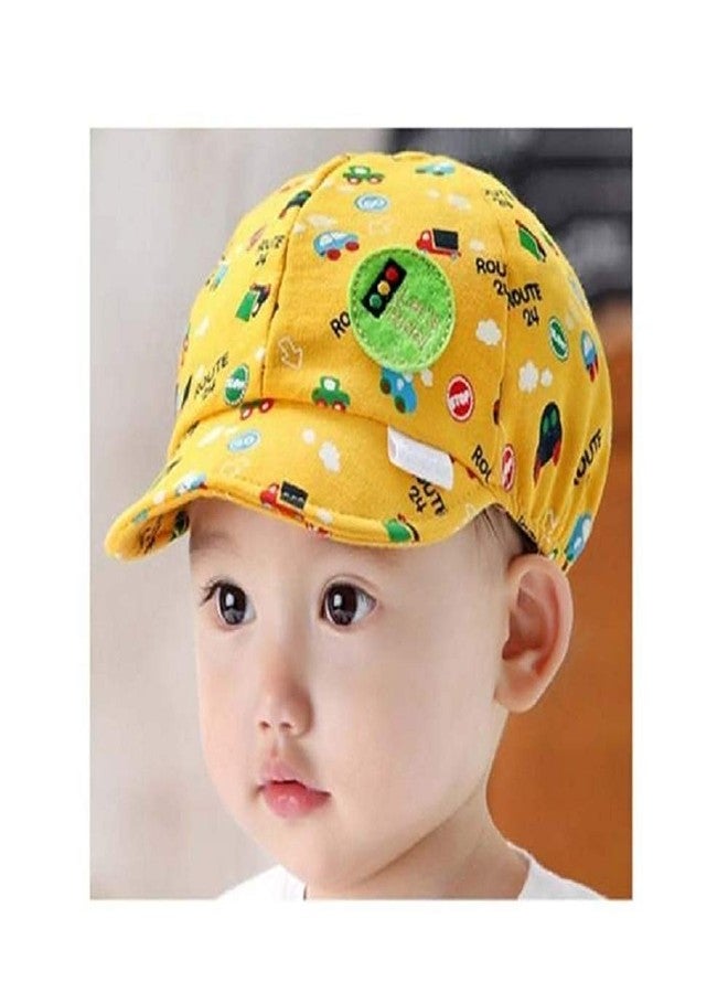 Ziory Cotton 1Pcs Yellow Baby Kid Boy Girl Snapback Cartoon Printing Toddler Infant Hat Little Car Baseball Beret Cap Baby Girls and Baby Boys (6-12 Months) - Image 3