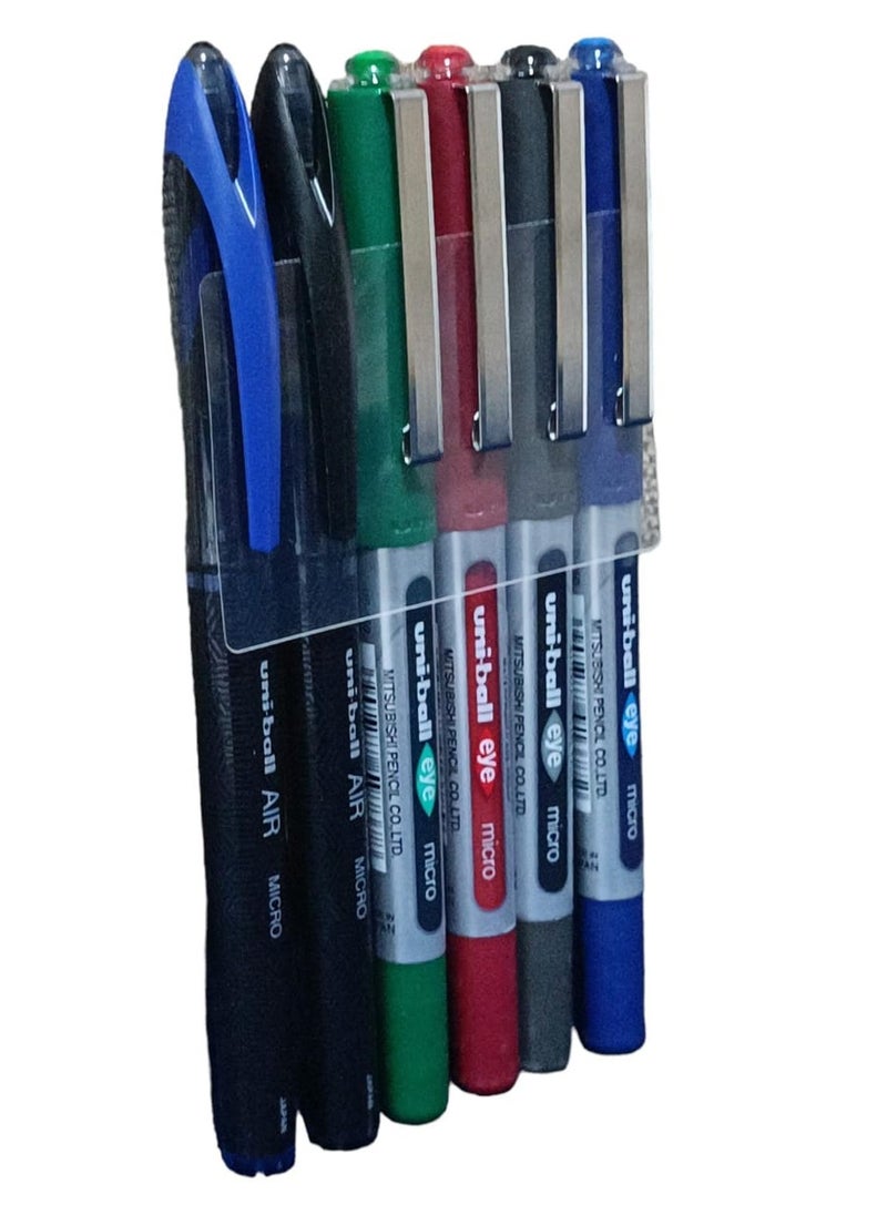 Uniball 6-Piece Liquid Ink Pen Set Multicolour  - Image 1