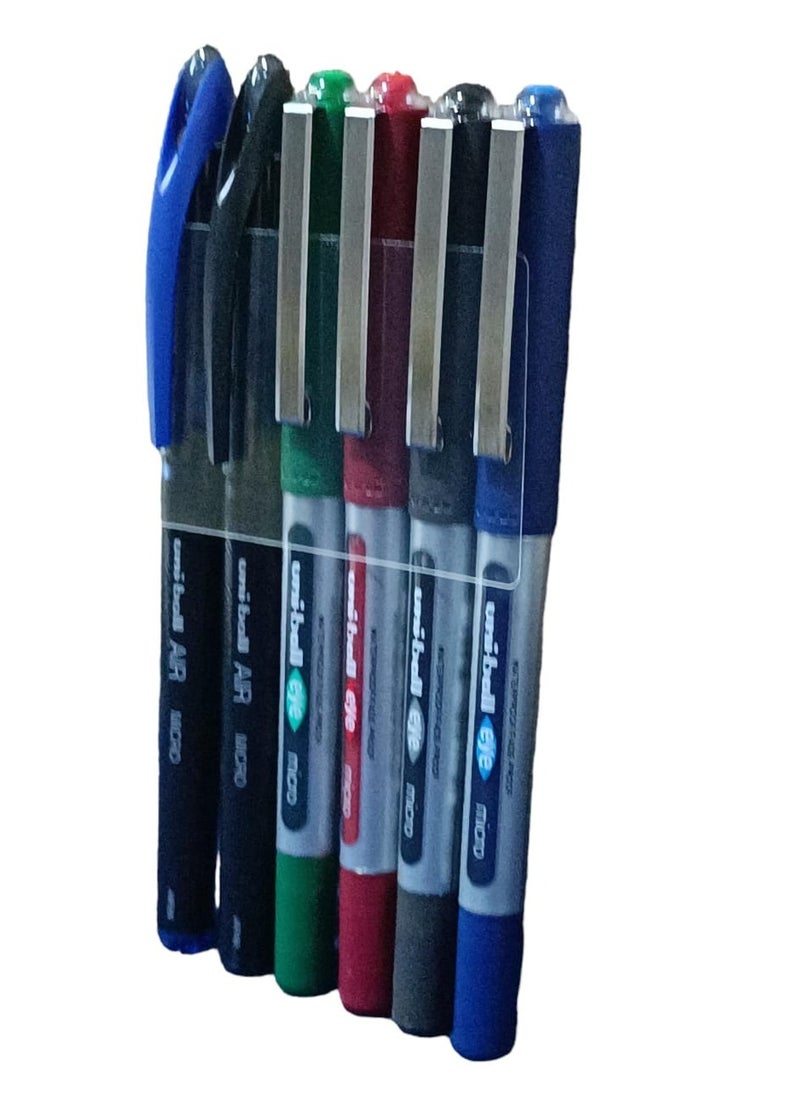 Uniball 6-Piece Liquid Ink Pen Set Multicolour  - Image 4