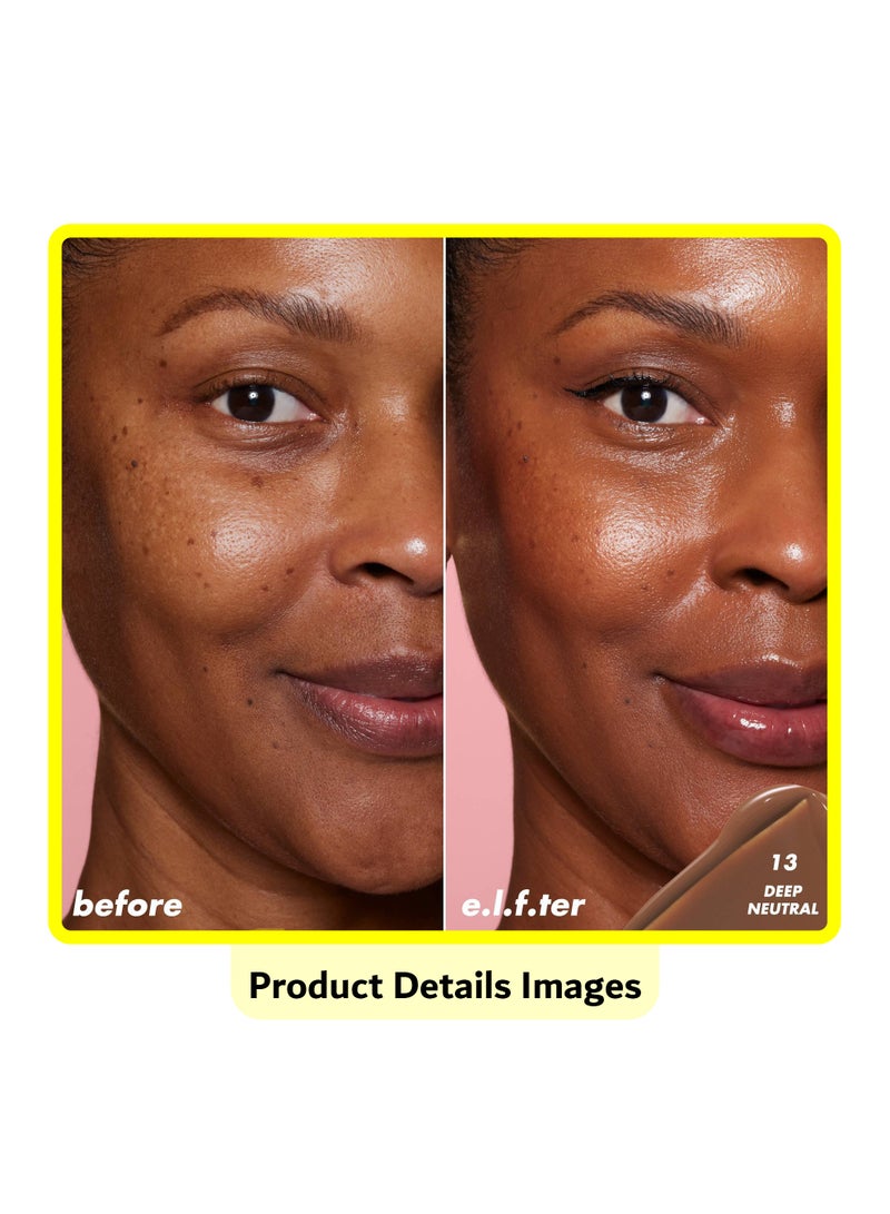 إلف كريم أساس هالو جلو بإشراقة ناعمة بتركيبة خفيفة التغطية - واقٍ شمسي معدني SPF 50 - درجة 13 داكن محايد - Image 3