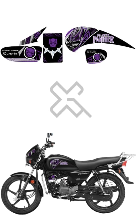 Grayfixx Black Panther Edition Sticker for Splendor Plus | Printed in Premium Vinyl with FPF(Fade Protection Film), Water Proof, Precut Sticker, Pack of 1 for Both Side - Image 5