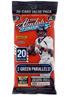 Panini 2022 Panini Absolute Football NFL Cello Fat Pack - 20 Trading Cards 