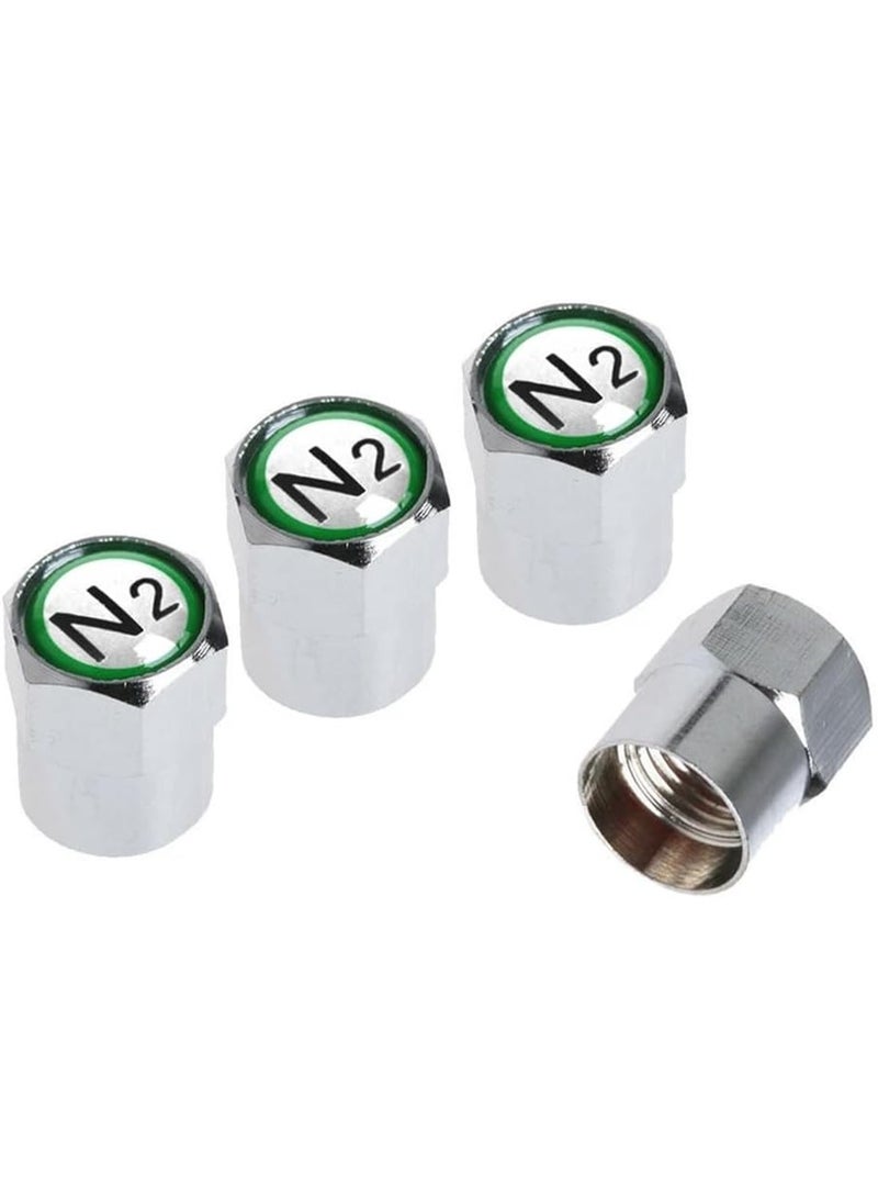 Valve stem cover chrome silver aluminum tire valve cover kit, corrosion-resistant, suitable for universal valve stem covers for cars, trucks, motorcycles, SUVs, and bicycles, one pack of 4 - Image 1
