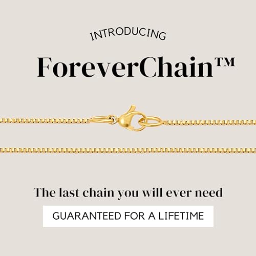 KISPER 24k Gold Box Chain Necklace – Thin, Dainty, Gold Plated Stainless Steel Jewelry for Women with Lobster Clasp, 24" - Image 2