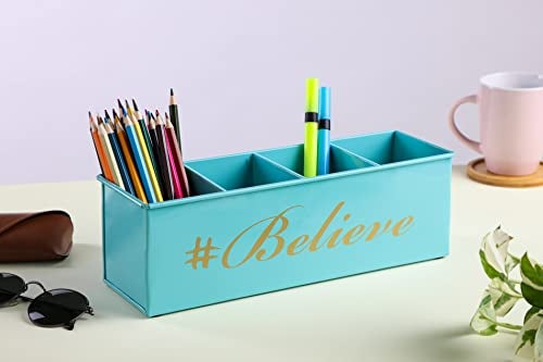 DUDKI Home Present Desk Organiser 4 compartments Decorative Pen Pencil holderVanity KitTravel BoxMakeup BoxCosmetic BoxStorage Boxknife HolderSpoon HolderGift Office Desk Dcor - Image 3