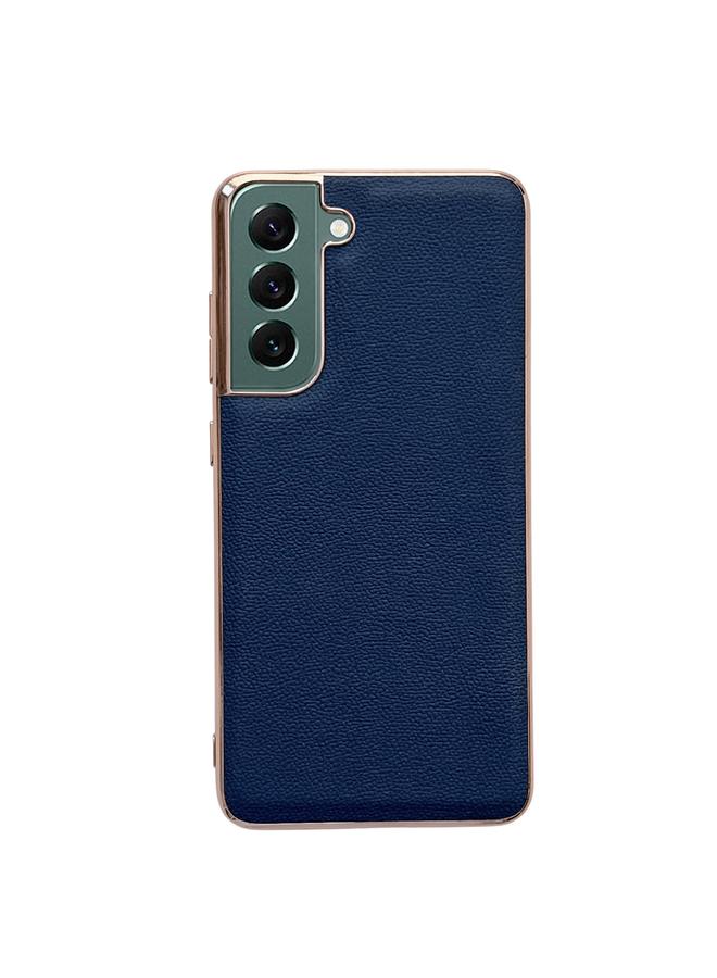 erorex Case For Samsung Galaxy S21 5G Genuine Leather Luolai Series Nano Electroplating Phone Case - Image 1