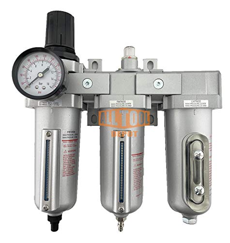 12 NPT HEAVY DUTY Industrial Grade Filter Regulator Coalescing Desiccant Dryer System For Compressed Air Lines Metal Bowls Great For Paint Spray And Plasma Cutter AUTO DRAIN
