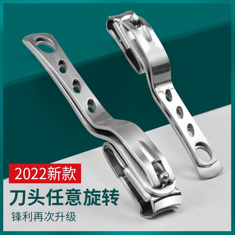 Stainless Steel Nail Clippers 360-Degree Rotating Nail Clipper Manicure Tool Set Large And Small Nail Care - Image 5