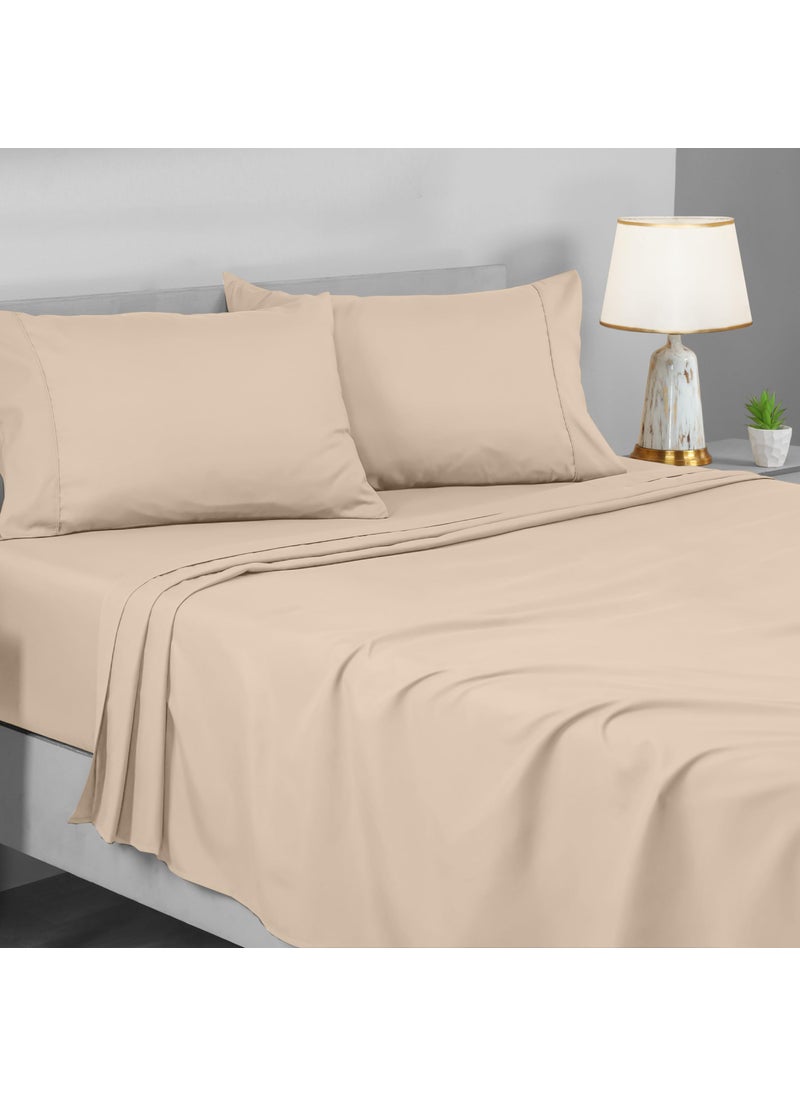 Utopia Bedding Utopia Bedding Full Sheet Set - Brushed Microfiber - Soft Bed Sheets for Full Size Bed - Luxury Bedding Sheets with Fitted Sheet  Flat Sheet & 2 Pillow Cases - Deep Pocket (Beige)  - Image 1
