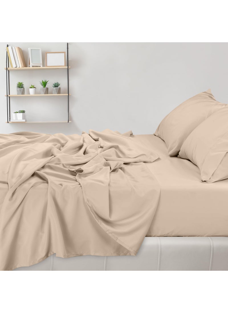 Utopia Bedding Utopia Bedding Full Sheet Set - Brushed Microfiber - Soft Bed Sheets for Full Size Bed - Luxury Bedding Sheets with Fitted Sheet  Flat Sheet & 2 Pillow Cases - Deep Pocket (Beige)  - Image 4