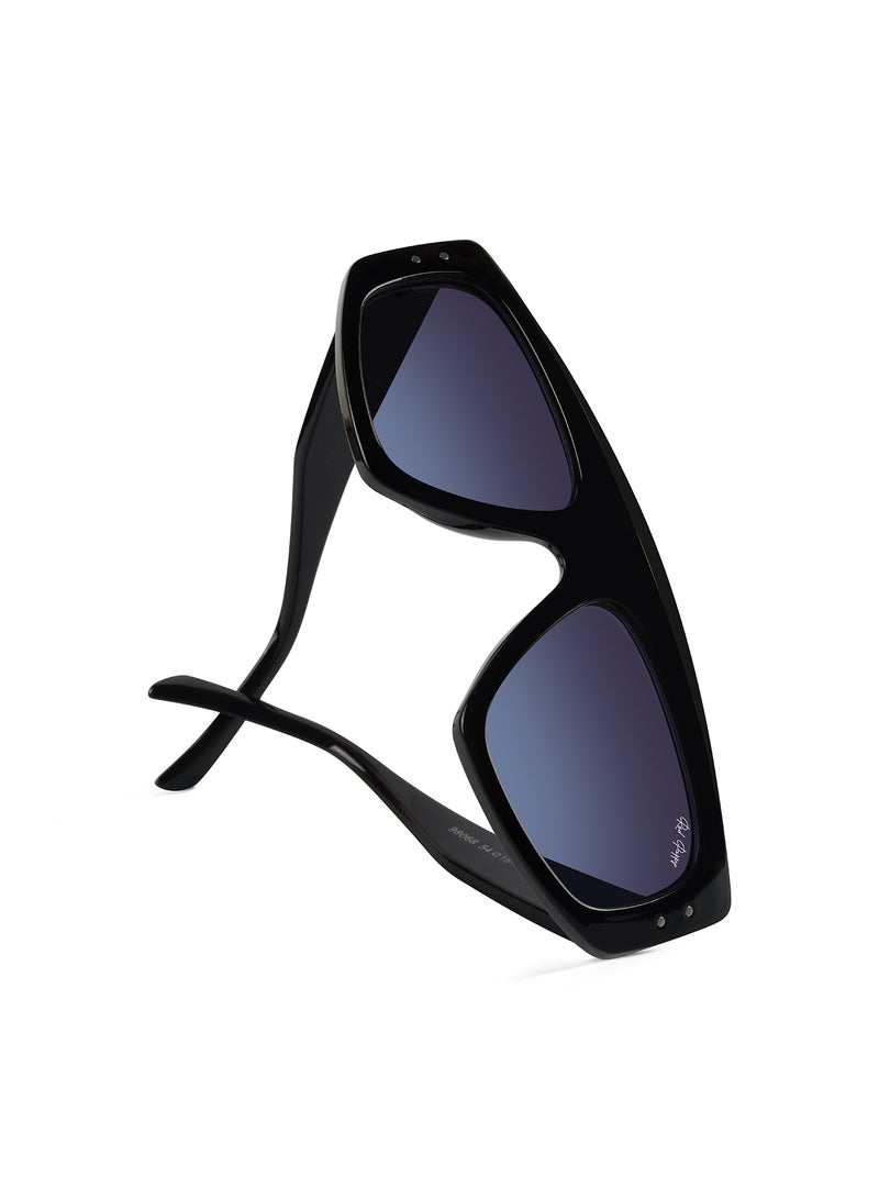 ووجلز نظارة شمسية مستطيلة سوداء مطفية | حماية كاملة من الأشعة فوق البنفسجية | للرجال والنساء - Image 5