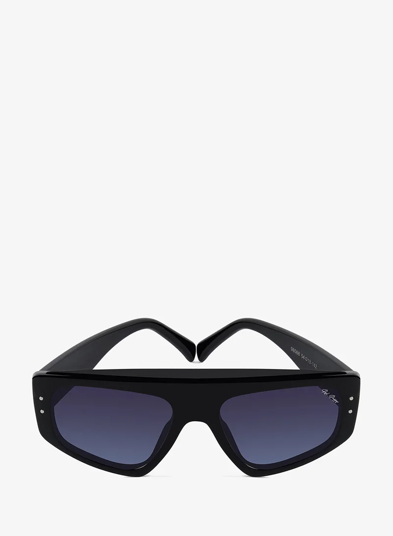 Woggles Stylish Black Matte Rectangle Sunglasses| 100% UV Protected| Men & Women